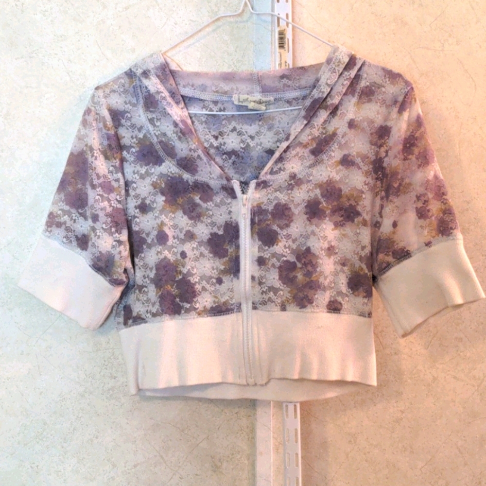 Crop Lace Hoodie